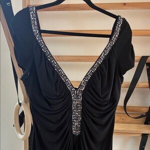 JS Boutique Black Dress with Silver Accents